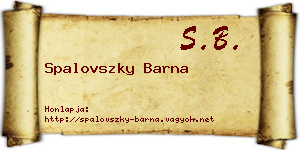 Spalovszky Barna névjegykártya
