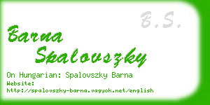 barna spalovszky business card